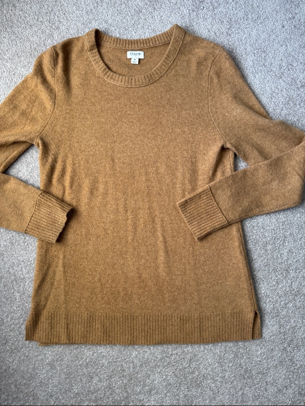 J. Crew Crewneck Sweater in Warm Camel